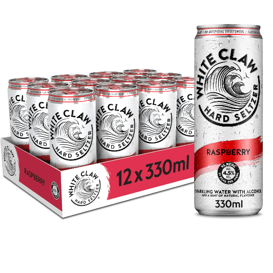 WHITE CLAW® Hard Seltzer Raspberry Tray