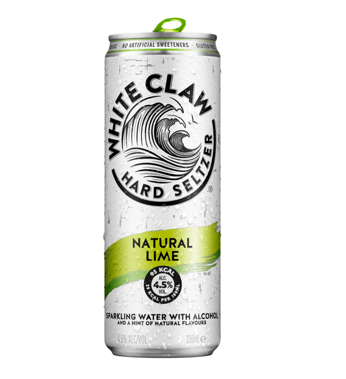 A can of Natural Lime WHITE CLAW® on a white background