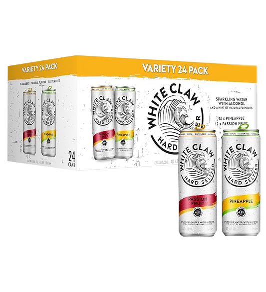 WHITE CLAW® Hard Seltzer Variety Pack - Pineapple and Passion Fruit (24 PACK)