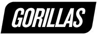 The Gorillas logo, which is the brand name in white text on a black rhombus. 